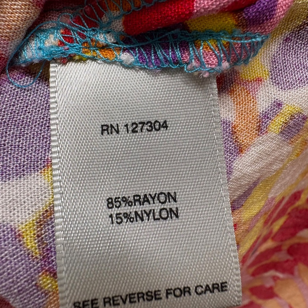 John Mark Multi-Color Abstract Print Button Front… - image 7